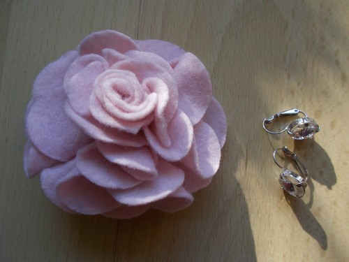 Ohrringe,Brosche,Set,Rose,Dawa