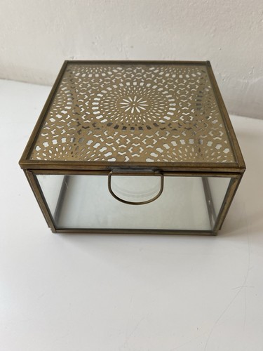 Glas schmuck deckel dose - deckel, gold