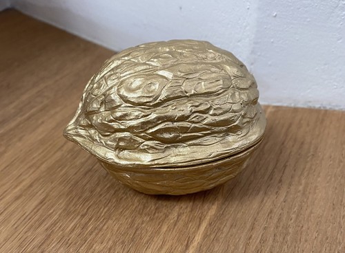 Deko goldene nuss deckel dose - deko,